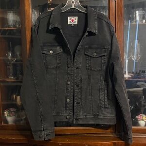 Flag and Anthem Classic Black Denim Jacket Size Medium